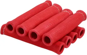 8Pcs 2500° Degree Spark Plug Wire Boots Heat Shield Protector Sleeve Cover Compatible with SBC BBC 350 454,6 Inch, Red