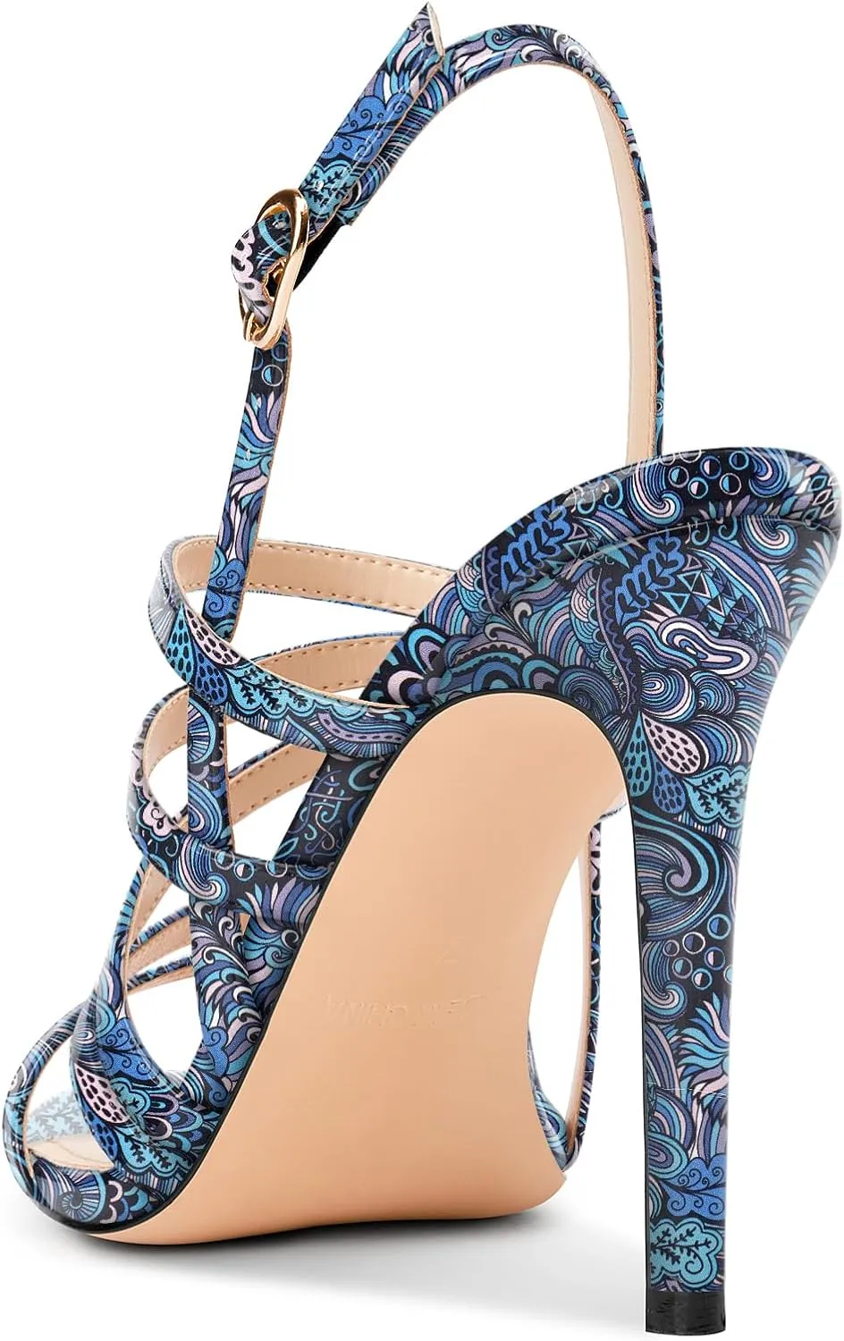 Aachcol Womens Open Toe Strappy High Heels Slingback Stiletto Heel Sandals Ankle Strap Party Dress Shoes 3.9 Inches Heels