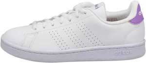 adidas Women's Advantage Cloudfoam Tennis Shoes, Cloud White-violet Fusion, 8