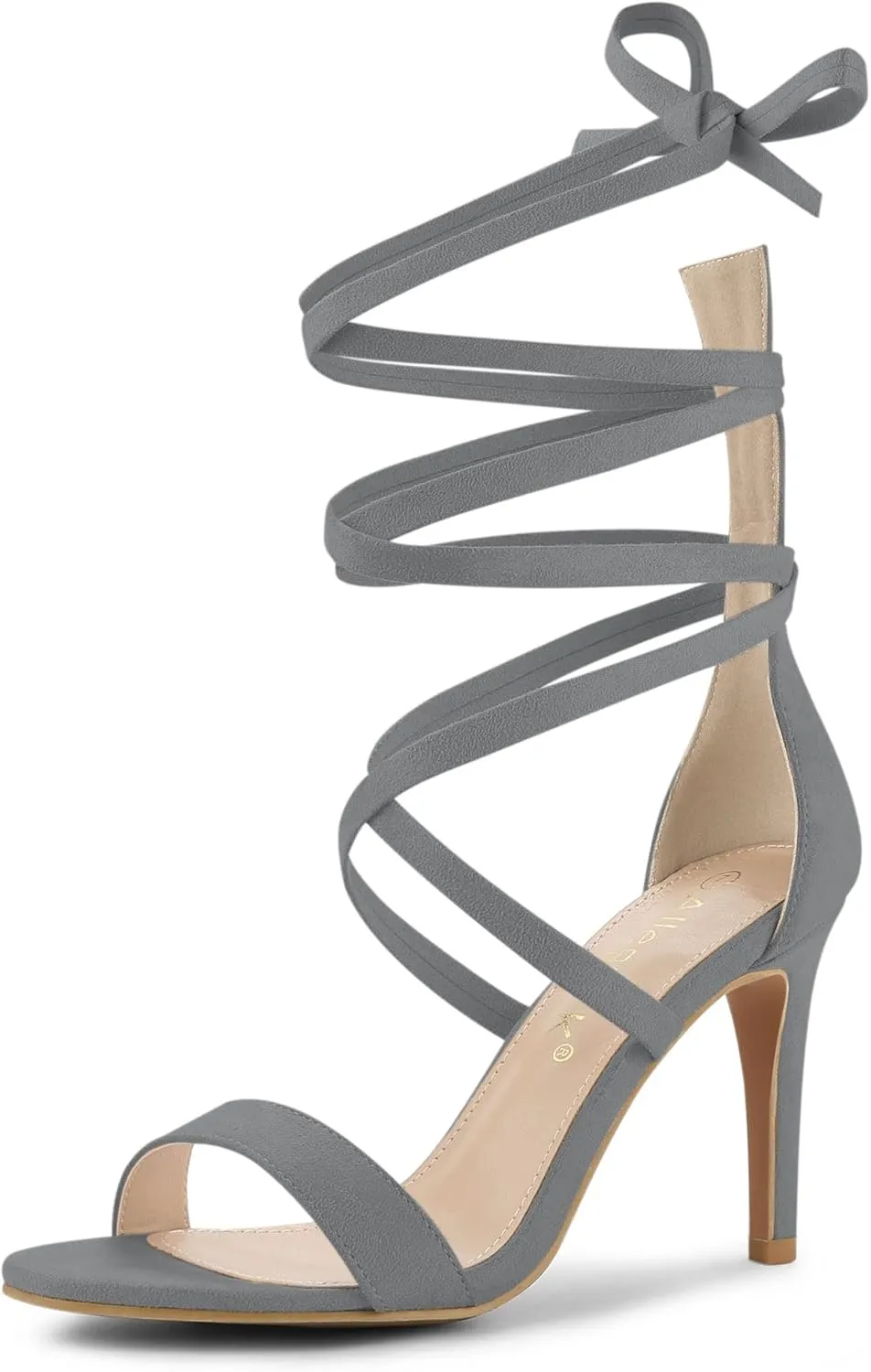 Allegra K Women's Open Toe Stiletto Heel Lace Up Heels Sandals