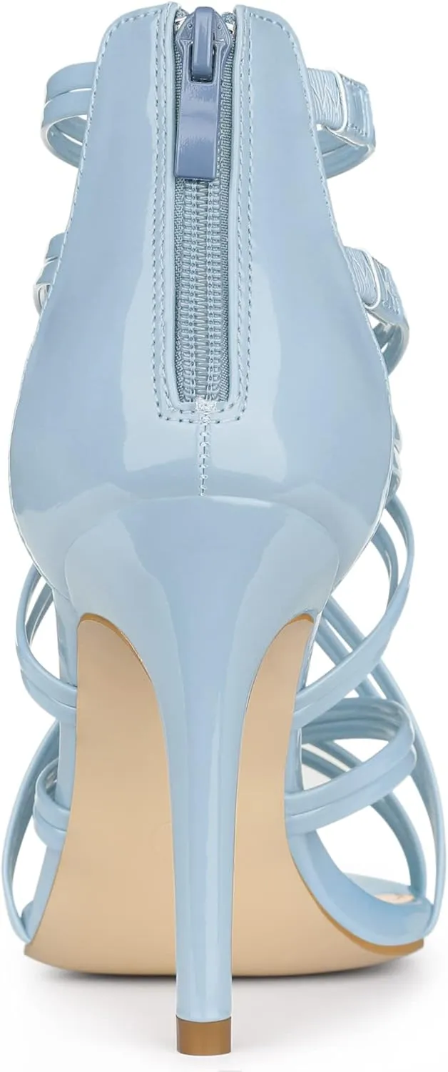 Allegra K Women's Open Toe Strappy Stiletto Heel Lace Up Sandals