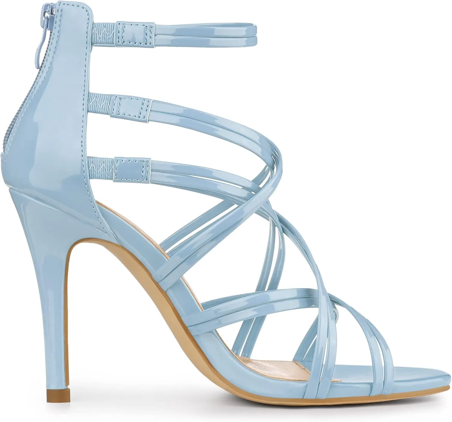 Allegra K Women's Open Toe Strappy Stiletto Heel Lace Up Sandals