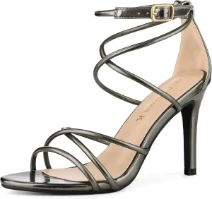 Allegra K Women's Open Toe Strappy Straps Stiletto Heel Sandals