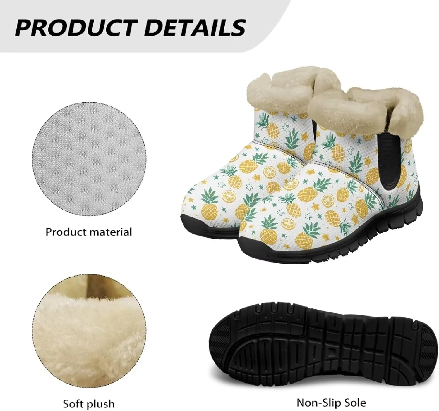 Ankle Boots for Women Waterproof Anti-Slip Winter Warm Fur Lined Snow Boot Outdoor Insulated Slip On Booties Shoes for Hiking Work