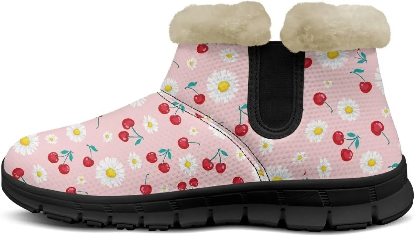 Ankle Boots for Women Waterproof Anti-Slip Winter Warm Fur Lined Snow Boot Outdoor Insulated Slip On Booties Shoes for Hiking Work