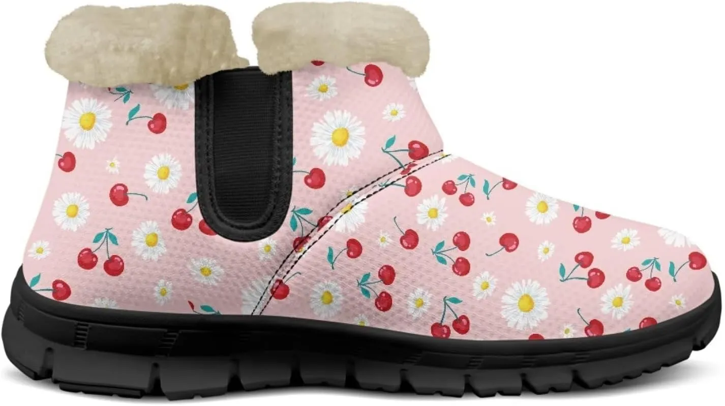 Ankle Boots for Women Waterproof Anti-Slip Winter Warm Fur Lined Snow Boot Outdoor Insulated Slip On Booties Shoes for Hiking Work