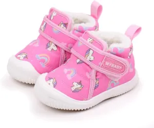 Baby Winter Snow Boots for Toddlers 1-3 Years Anti-Slip Outdoor Booties with Plush Faux Fur Lining, Lightweight & Warm for Boys & Girls
