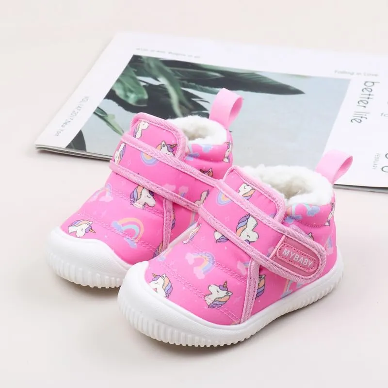 Baby Winter Snow Boots for Toddlers 1-3 Years Anti-Slip Outdoor Booties with Plush Faux Fur Lining, Lightweight & Warm for Boys & Girls
