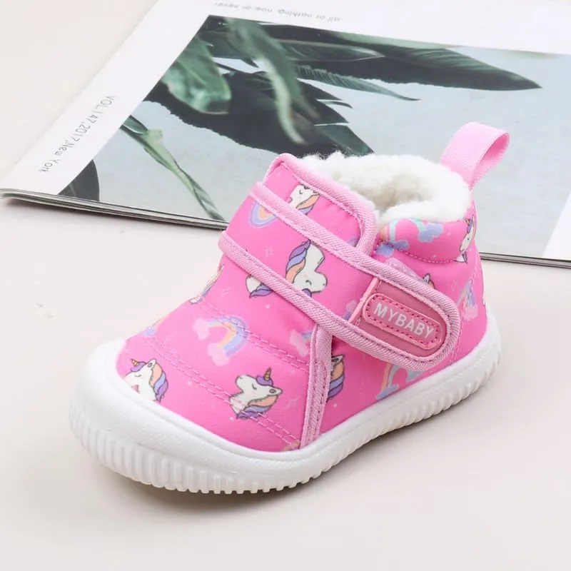 Baby Winter Snow Boots for Toddlers 1-3 Years Anti-Slip Outdoor Booties with Plush Faux Fur Lining, Lightweight & Warm for Boys & Girls