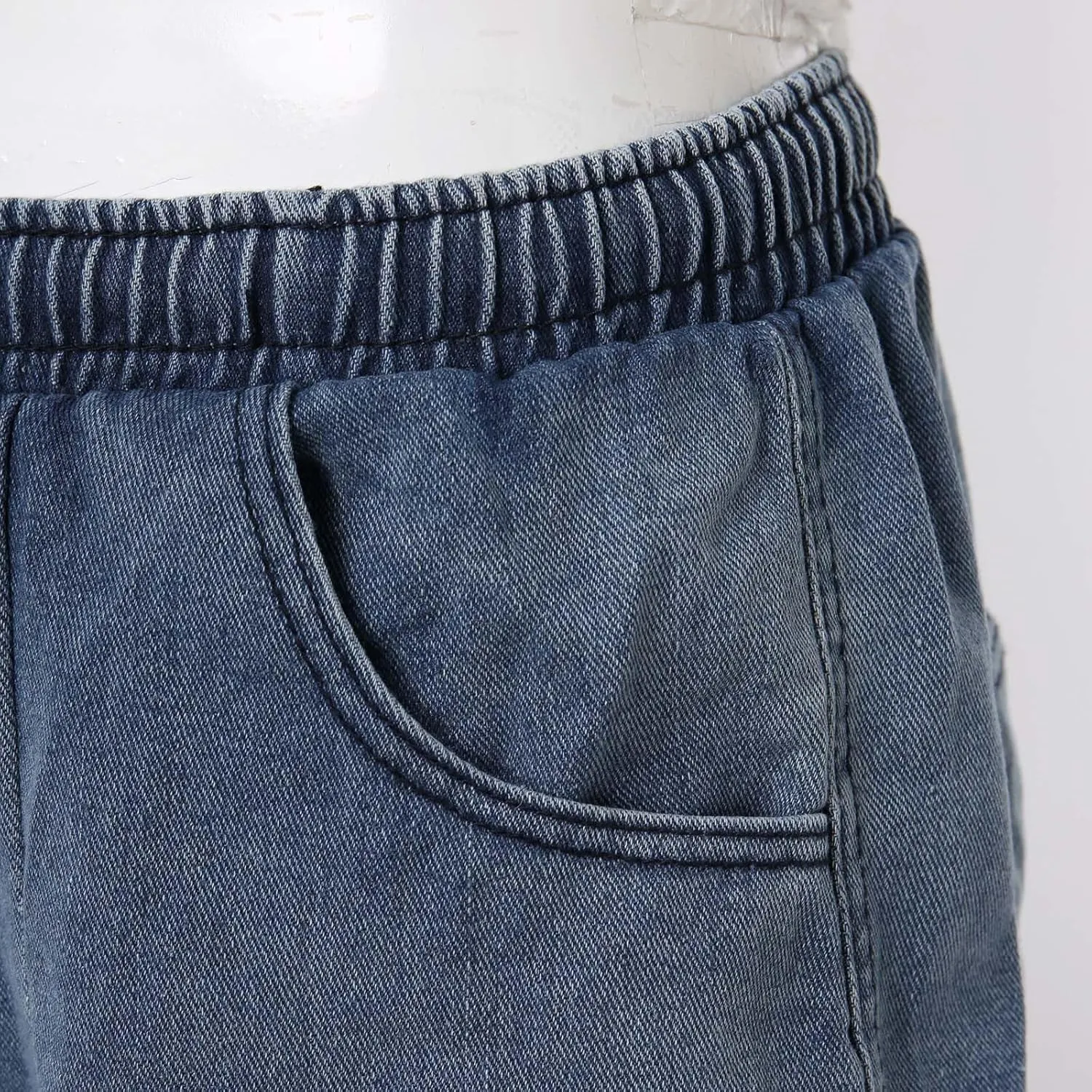 Baggy Jean Shorts for Men Jorts Casual Loose Fit Mid Denim Shorts Skateboard Hip Hop 2025 Trendy Streetwear