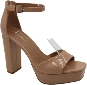 BAMBOO Women's Chunky Heel Platform Sandal with Ankle Strap