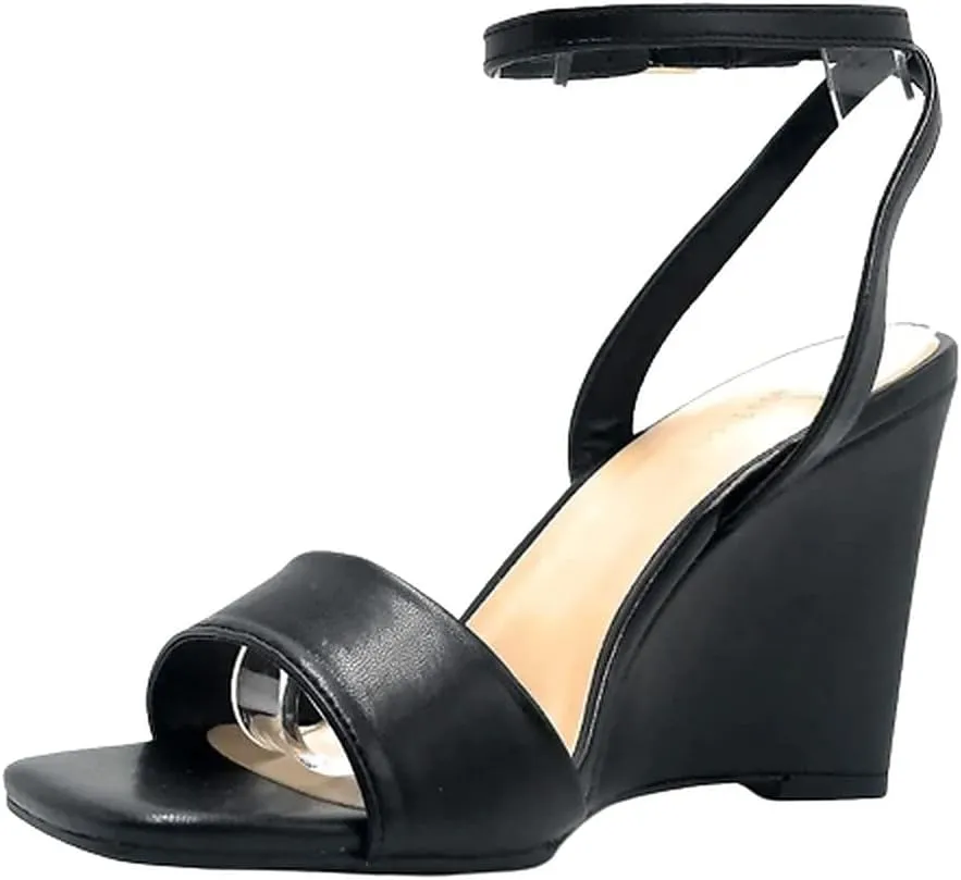 BAMBOO Women's Open Toe Ankle Strap Wedge Sandals