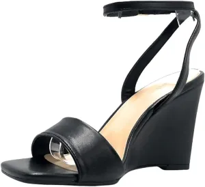 BAMBOO Women's Open Toe Ankle Strap Wedge Sandals