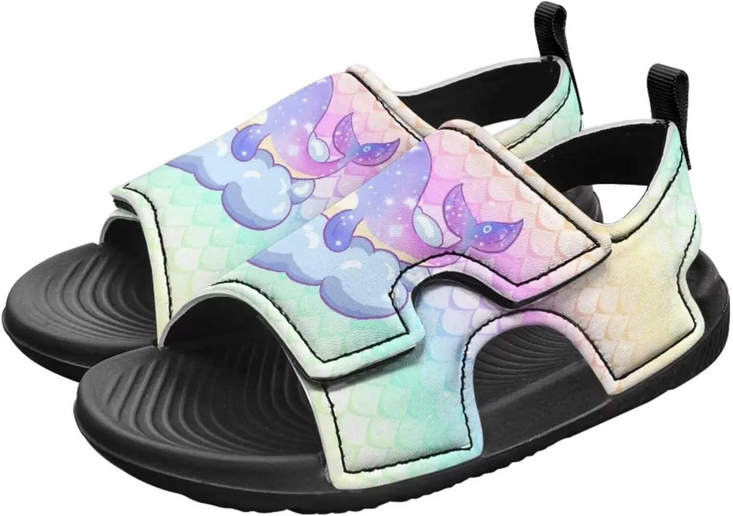 Boys Horse Galaxy Sandals Kids Open Toe Sport Athletic Sandals Adjustable Strap Summer Beach Water Shoes Lightweight