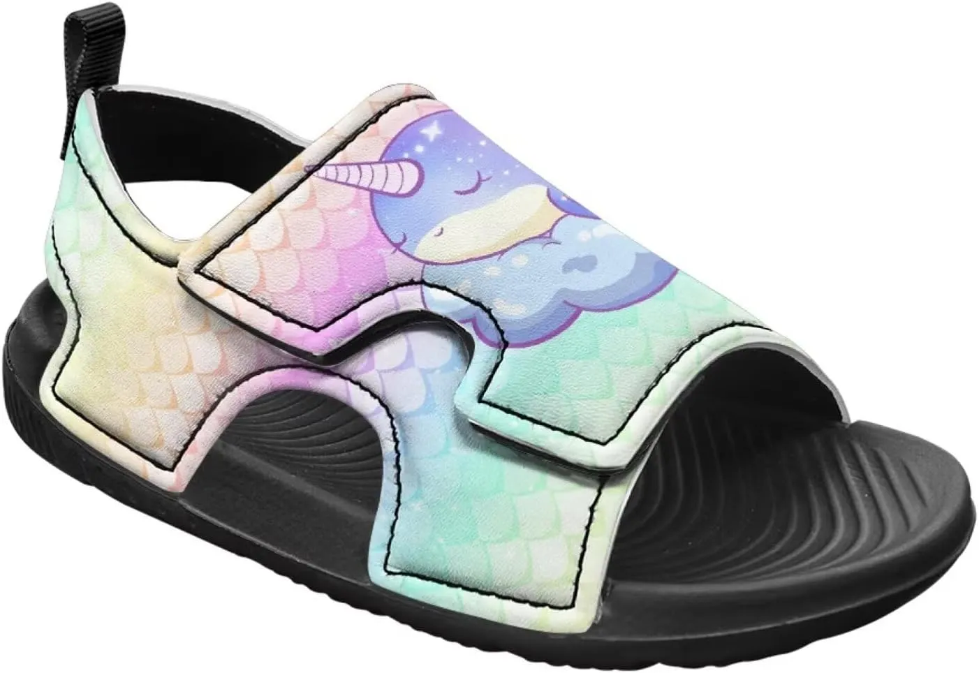 Boys Horse Galaxy Sandals Kids Open Toe Sport Athletic Sandals Adjustable Strap Summer Beach Water Shoes Lightweight