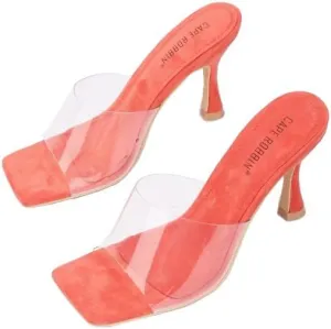 Cape Robbin Clear Sexy High Heels for Women, Transparent Open Toe Shoes Heels for Women