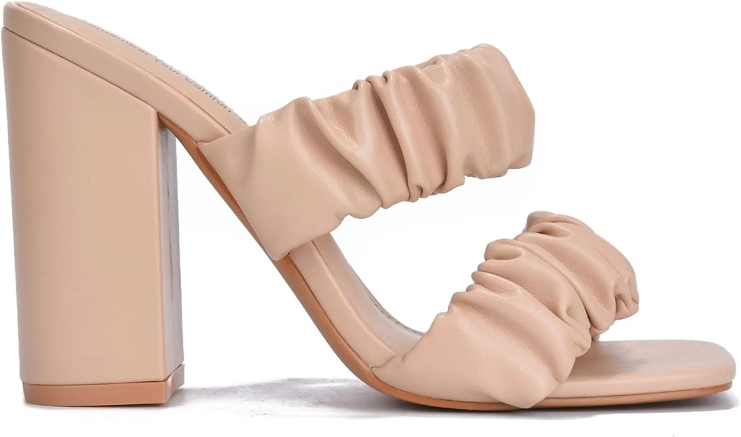 Cape Robbin Women's Chunky High Heels - Strappy Square Open Toe Sandals (RIE Del)
