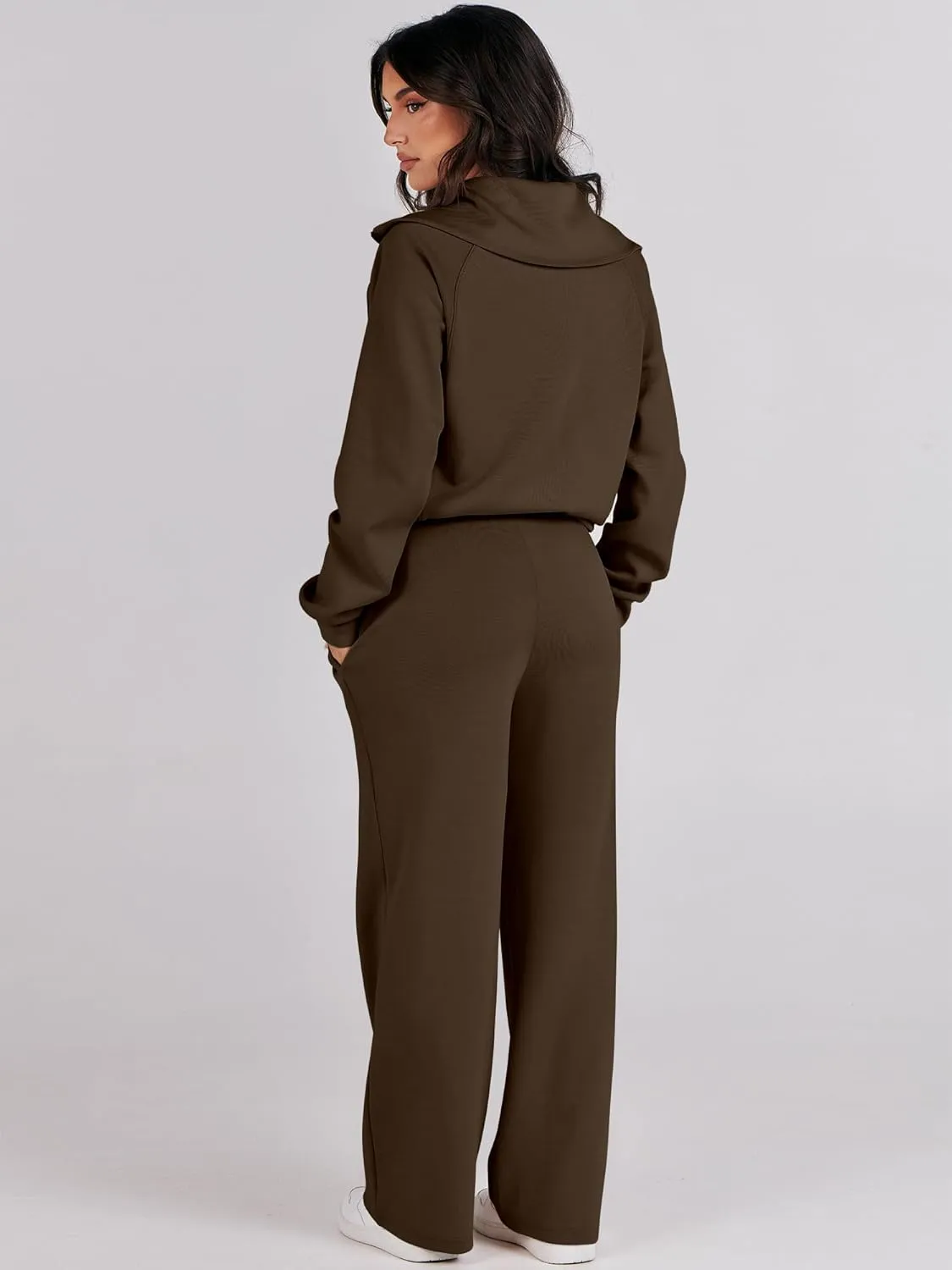 Caracilia Womens 2 Piece Outfits Lounge Sets Oversized Sweatshirt Sweatpants Sweatsuit Matching Sweat Set 2024 Fall Tracksuit