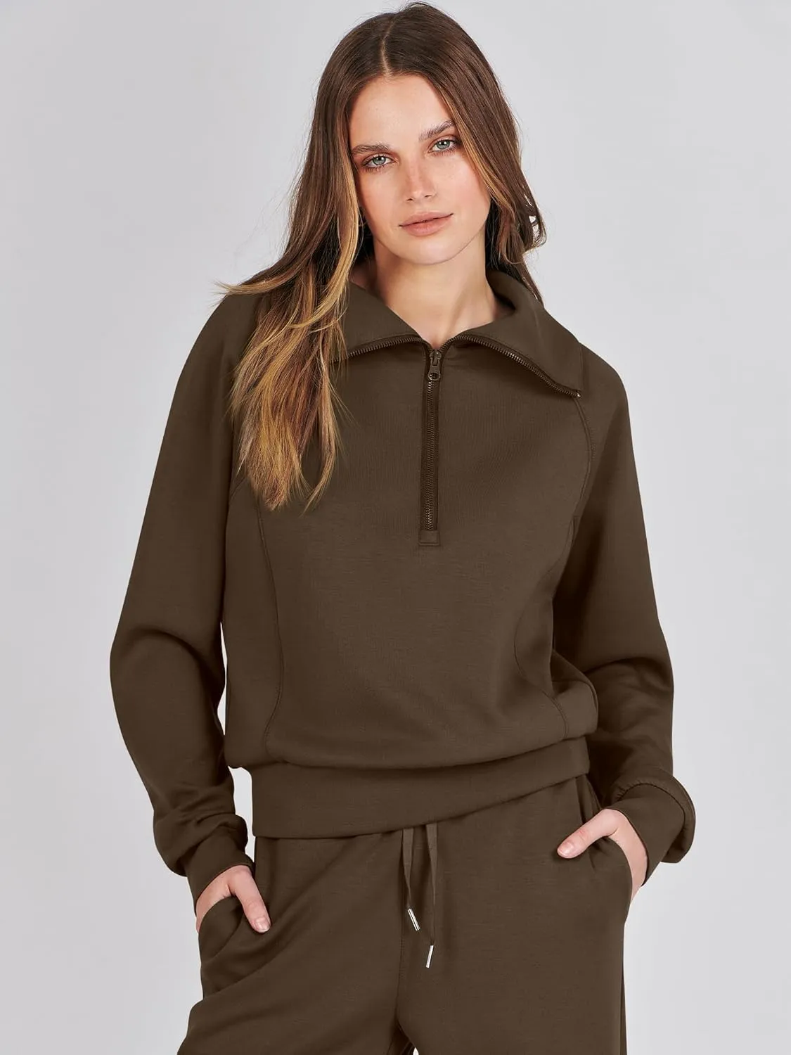 Caracilia Womens 2 Piece Outfits Lounge Sets Oversized Sweatshirt Sweatpants Sweatsuit Matching Sweat Set 2024 Fall Tracksuit