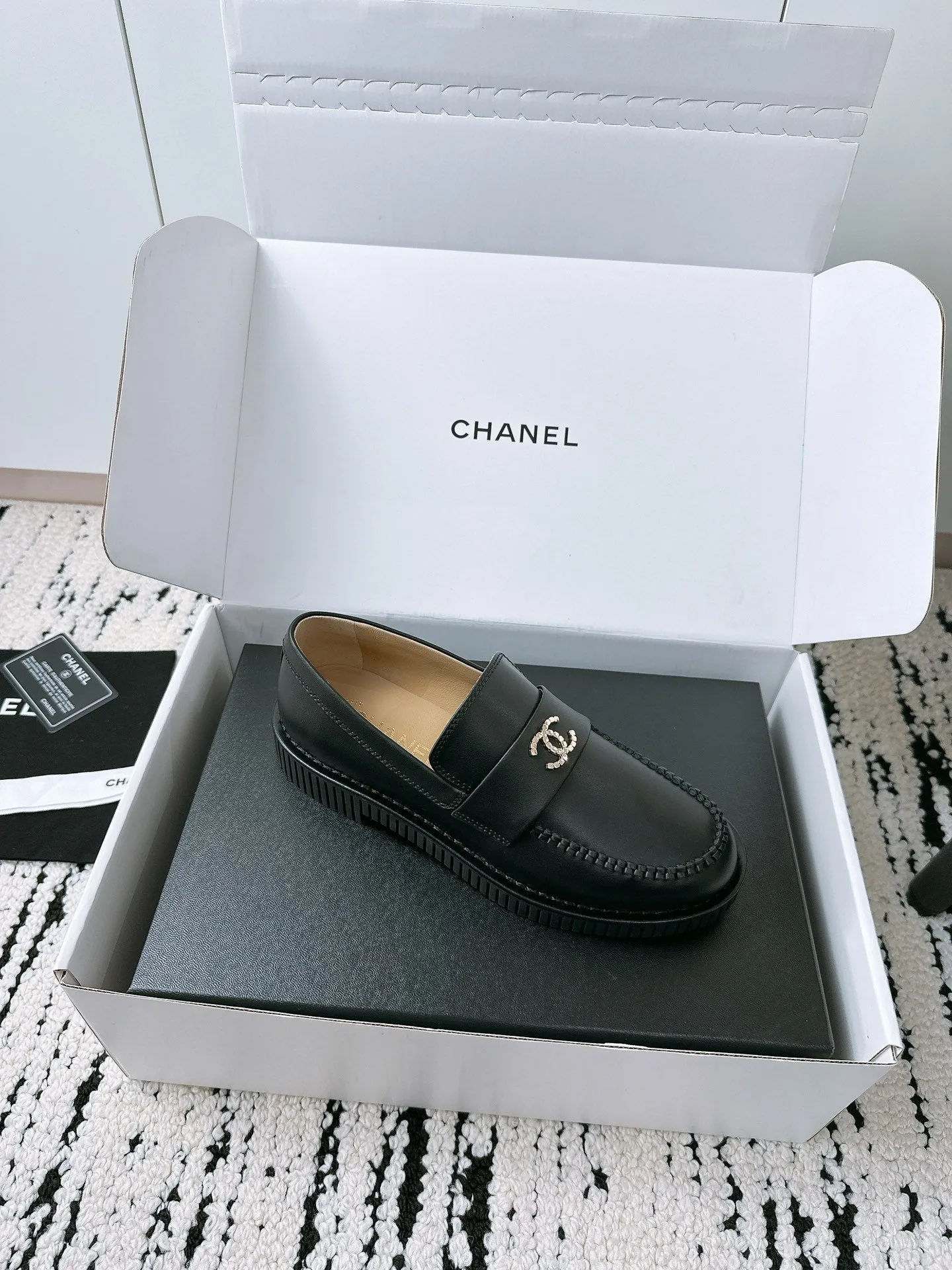 CC Moccasins In Black Lambskin 144540