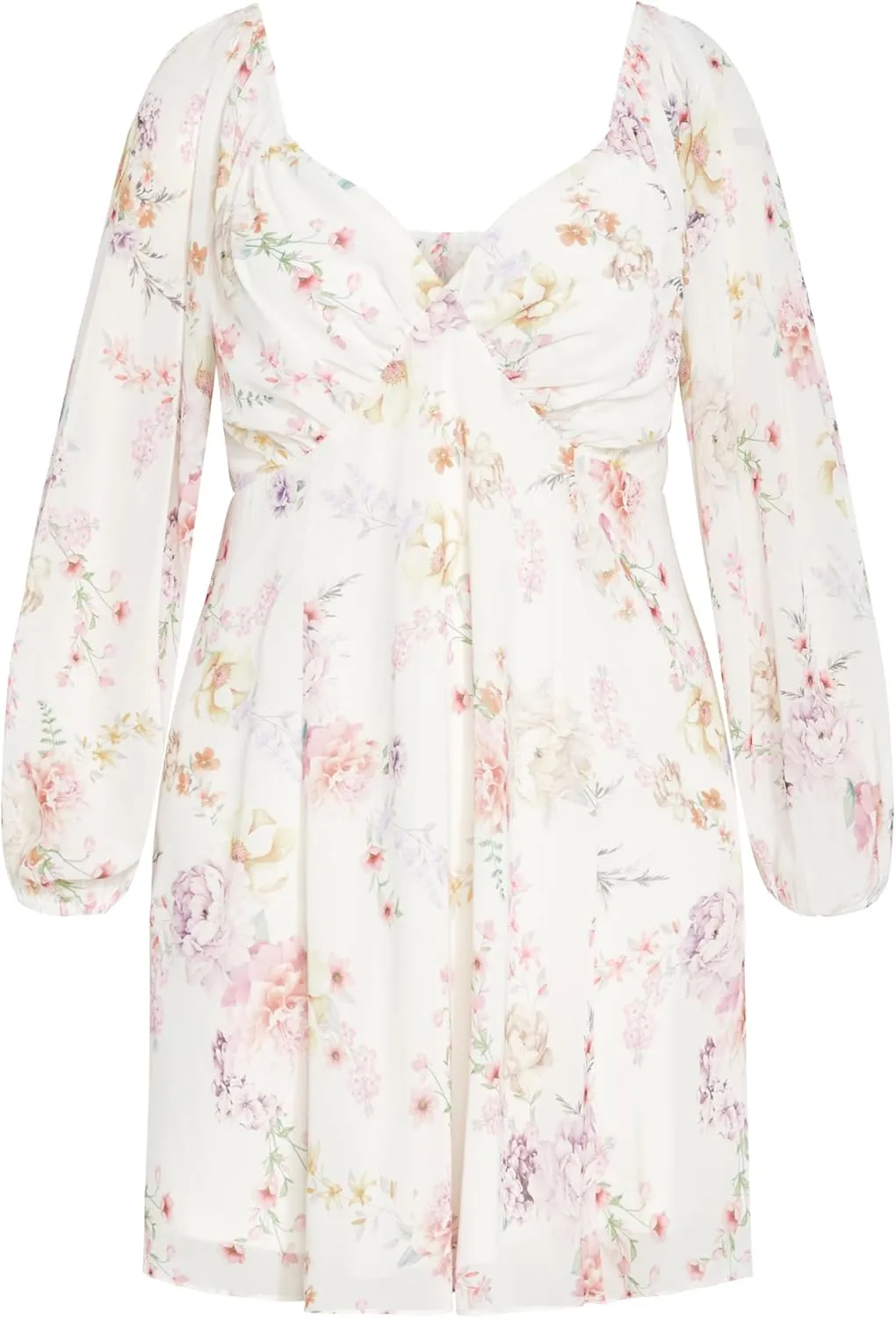 City Chic Women's Plus Size Dress - Flirty Floral Print Mini