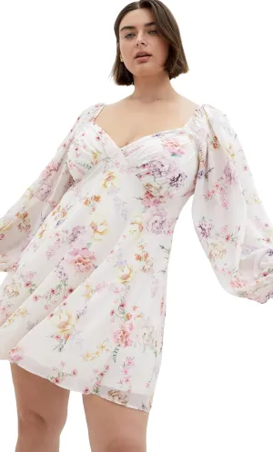 City Chic Women's Plus Size Dress - Flirty Floral Print Mini