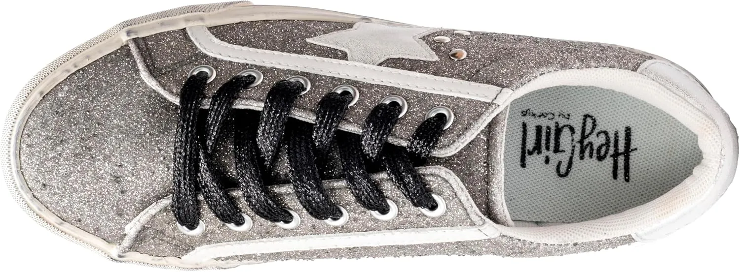 Corkys Footwear Hey Girl Womens Big Dipper Fashion Sneakers - Featuring a Star Patch on The Side with Stud Embellishments, Comfortable Insoles, and A Lace-up Design