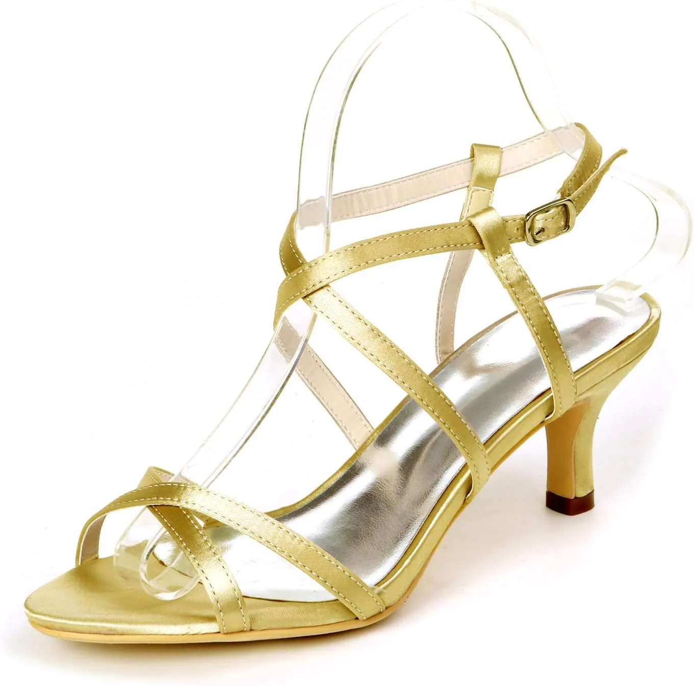 Cross Strappy Open Toe Dressy Sandals Ankle Strap Low Heel Bridal Wedding Bridesmaid Evening Party Prom Heeled Shoes for Women