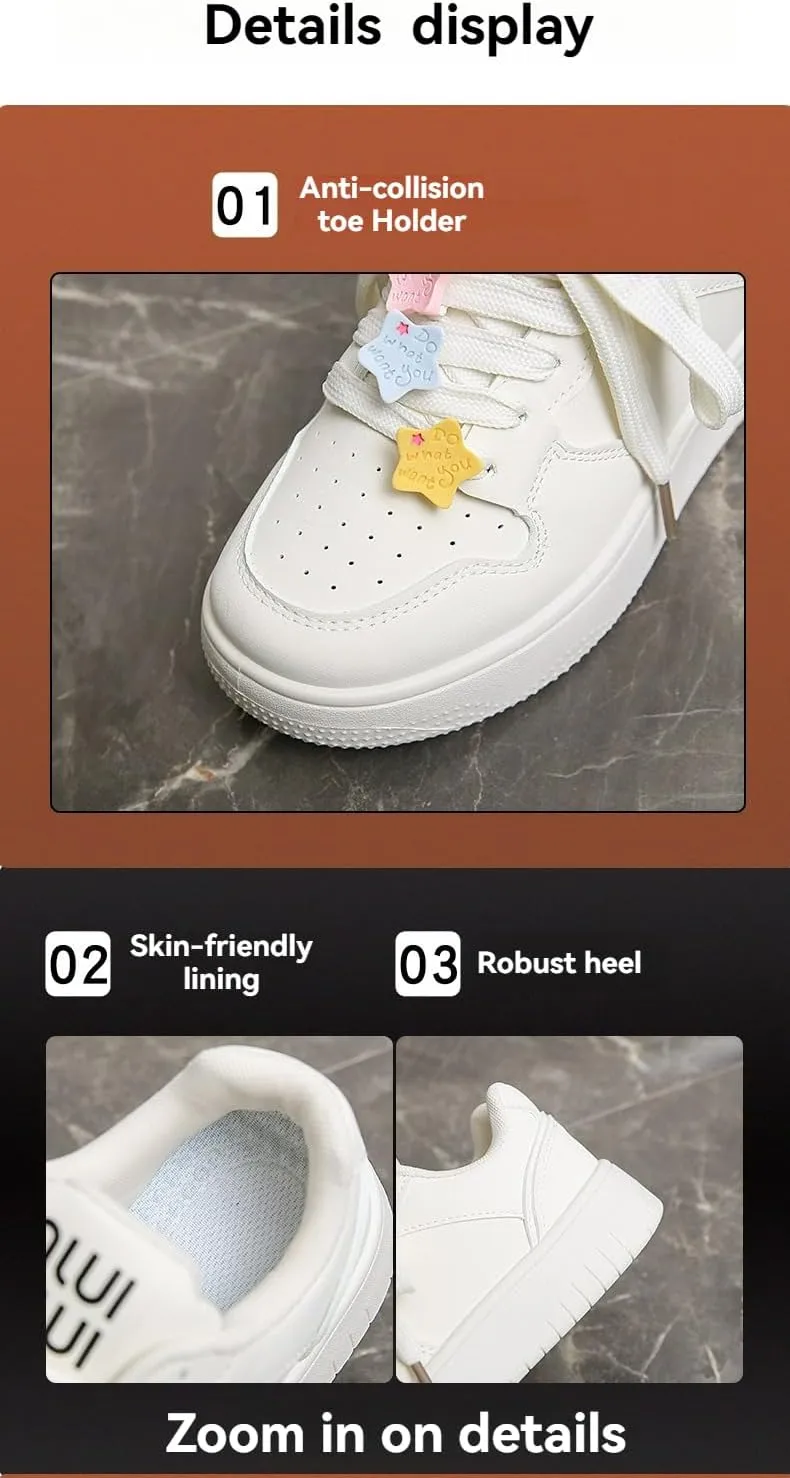 Cute Star Sneakers for Women Walking Shoes Comfortable Fruit-Inspired Colors All-Season Stylish and Versatile