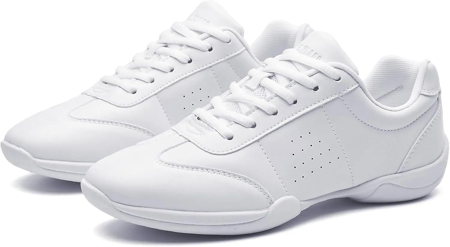 DADAWEN Adult & Youth White Cheerleading Shoe Athletic Sport Dance Shoes Training Competition Tennis Sneakers Cheer Shoes