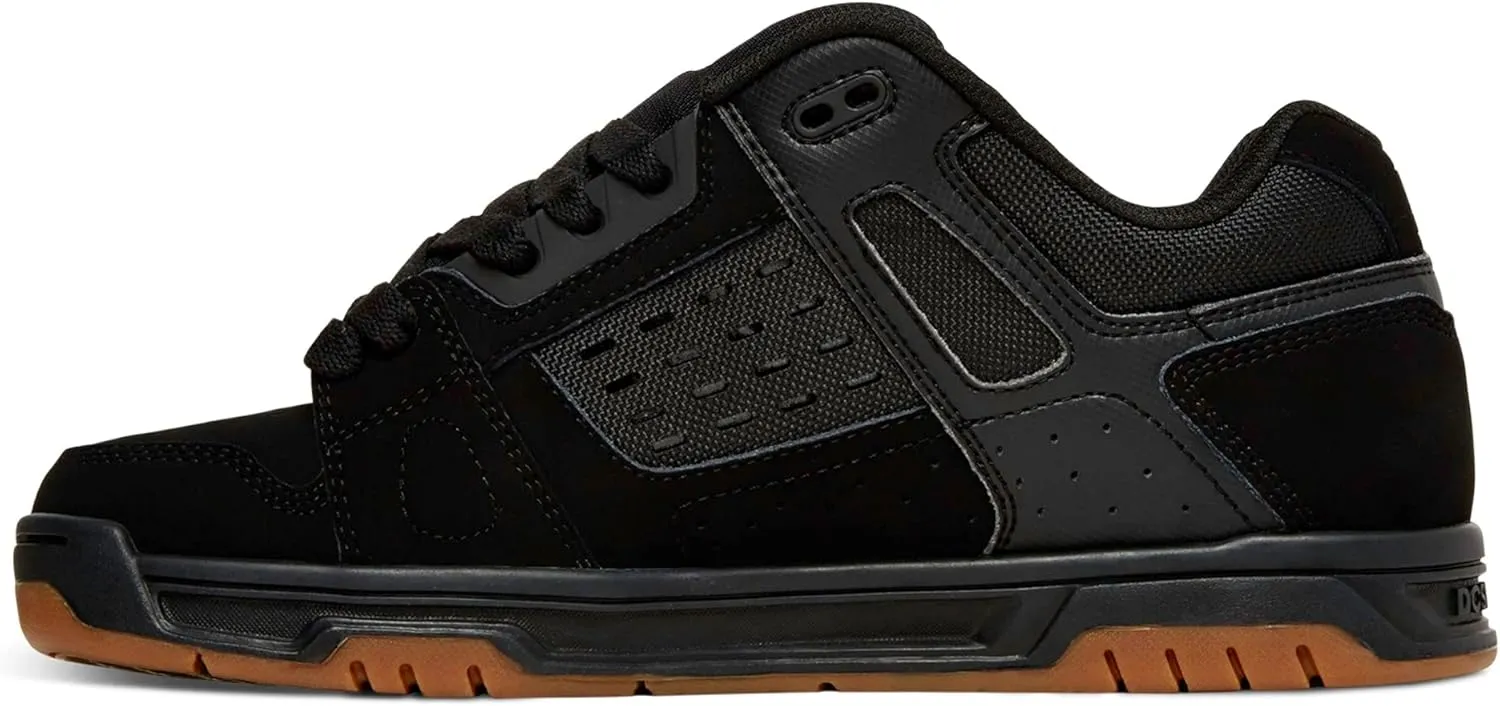 DC mens Stag Skate Shoe fashion sneakers, Black/Gum, 7.5 US