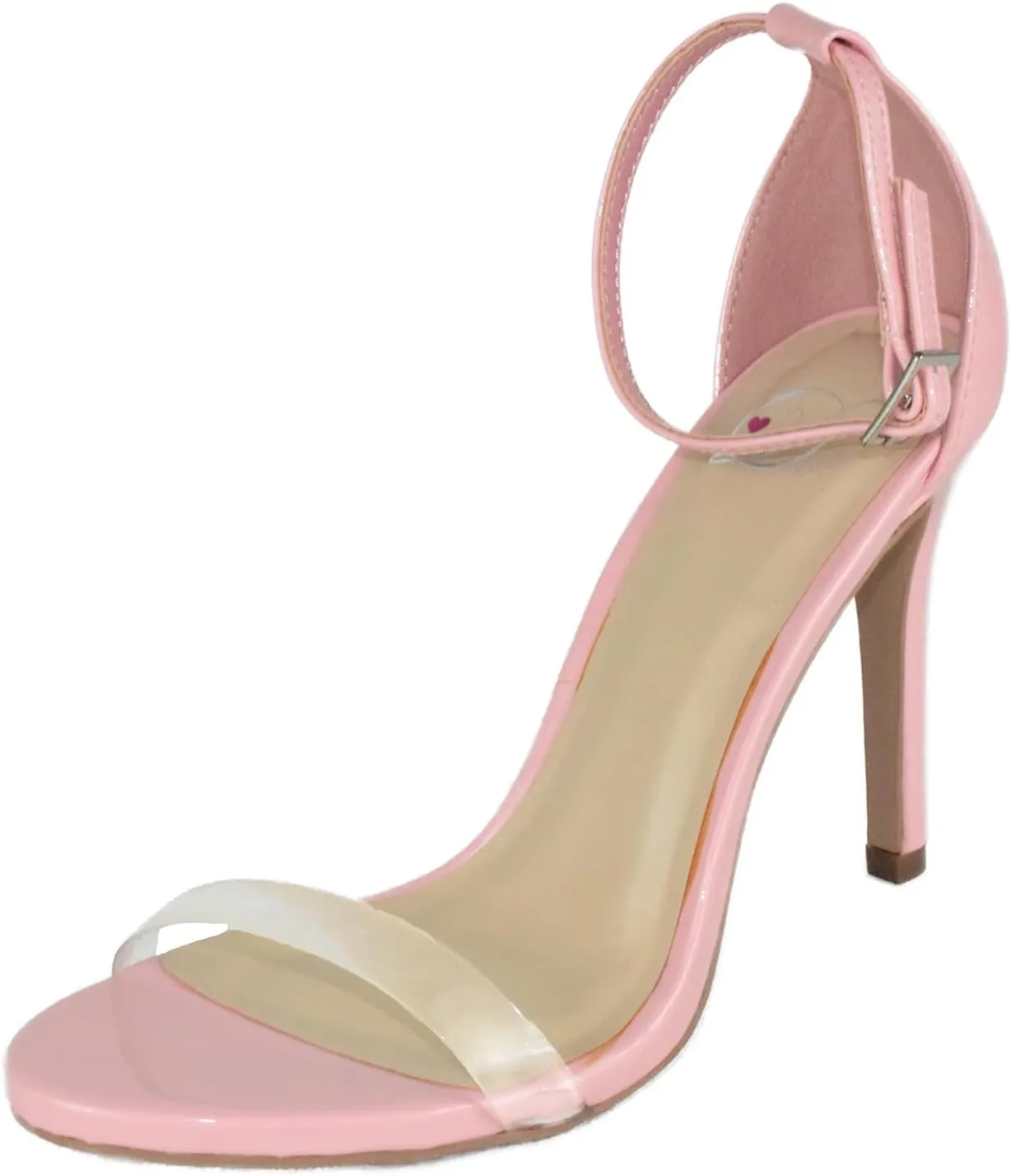 Delicious Shoes Women Ankle Strap Lucite Clear Band Stiletto High Heel Sandals Open Toe JACKEY-S