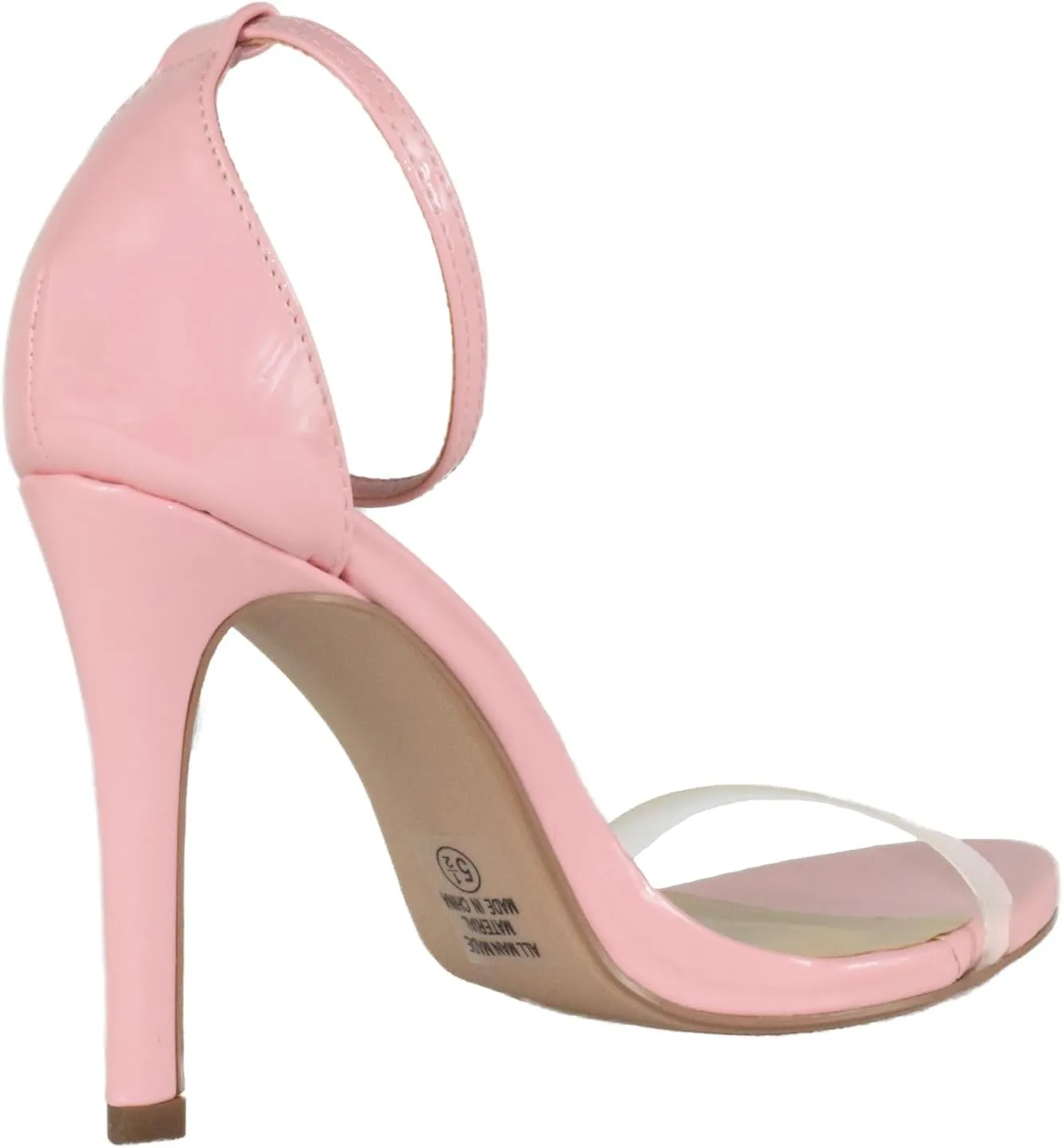 Delicious Shoes Women Ankle Strap Lucite Clear Band Stiletto High Heel Sandals Open Toe JACKEY-S