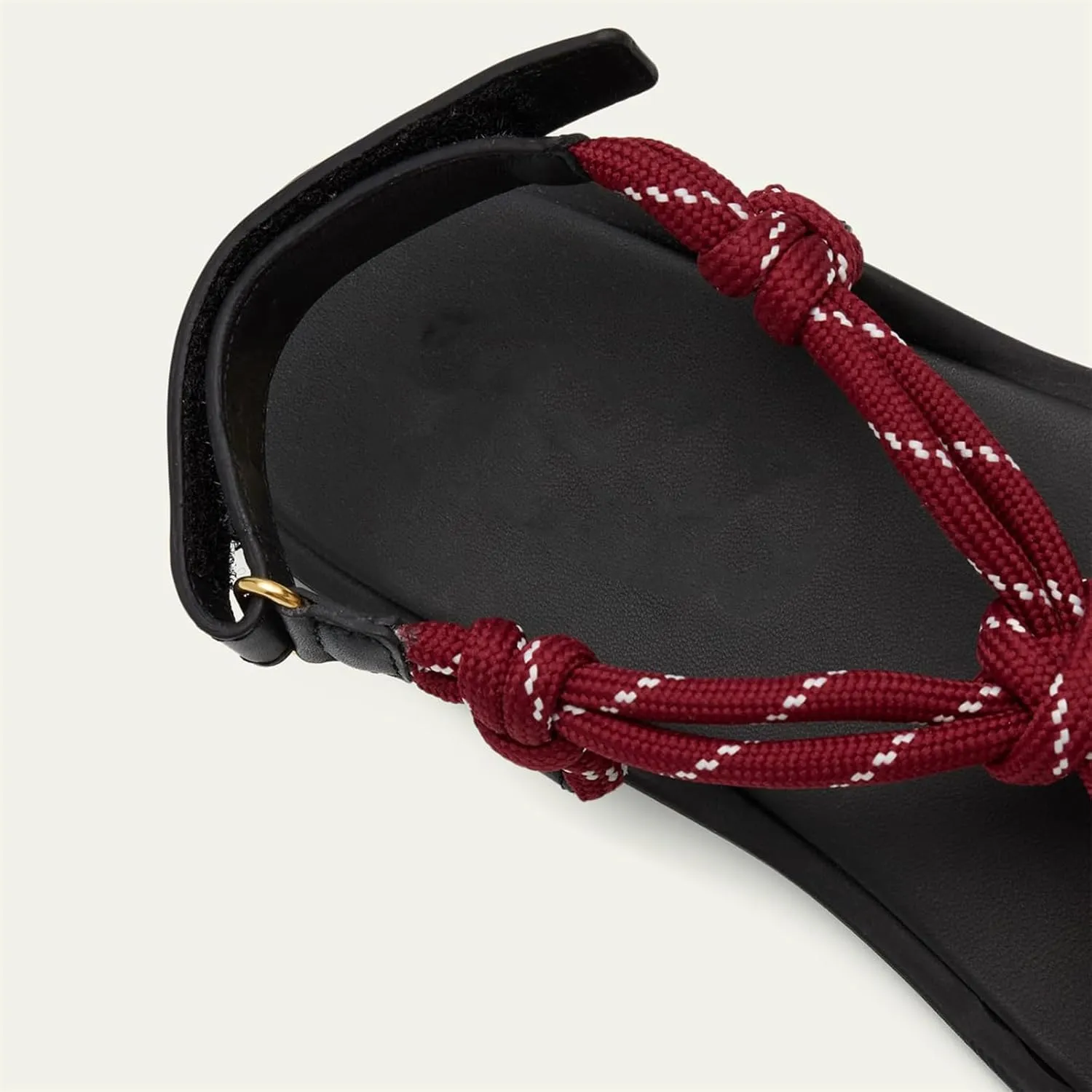 DOEYG Rope Flat Sandals for Women Beach Open Toe Thong Sandals Comfortable Dressy Summer Slip On Slide Sandals with Adjustable Buckle Strap