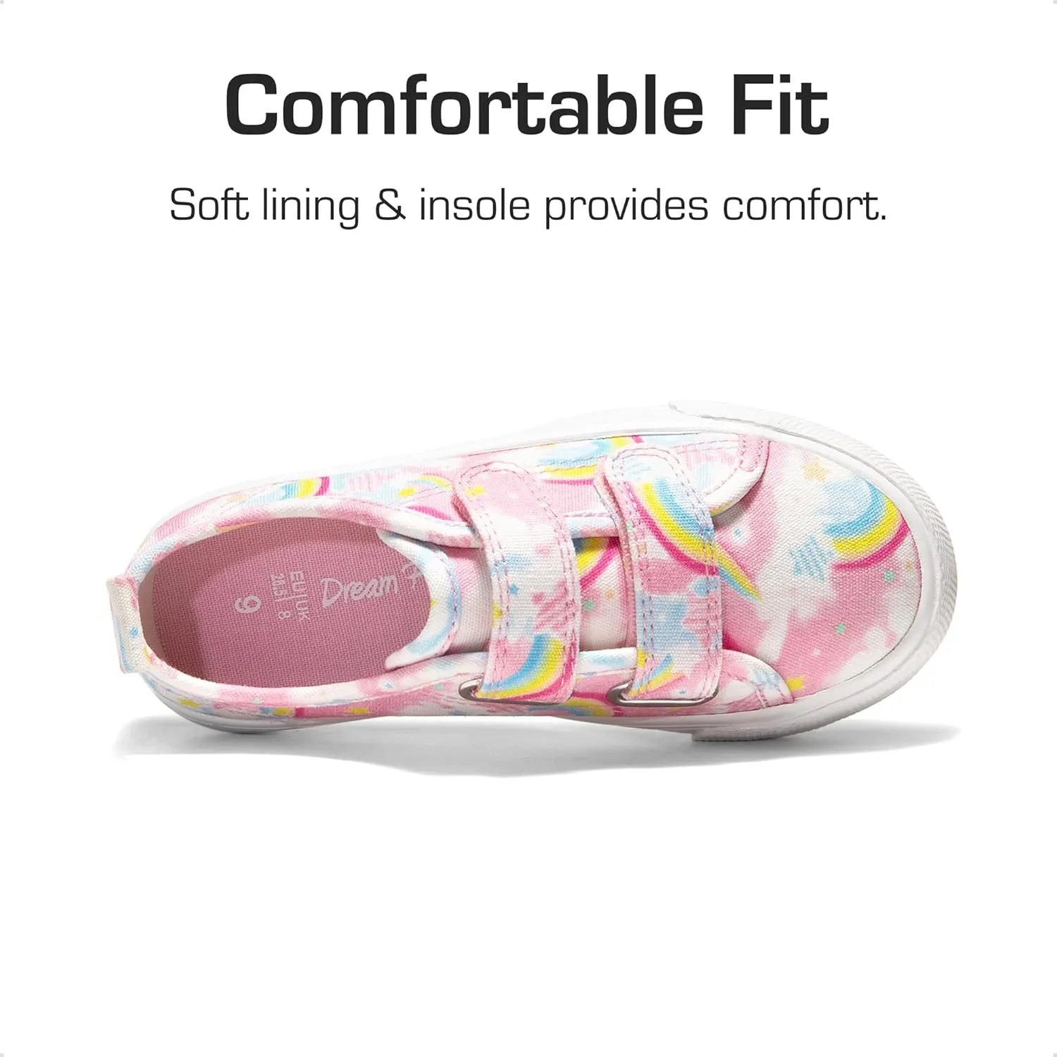 DREAM PAIRS Kid Toddler Sneakers Boys Girls Canvas with Cartoon Dual Hook and Loops for School Walking