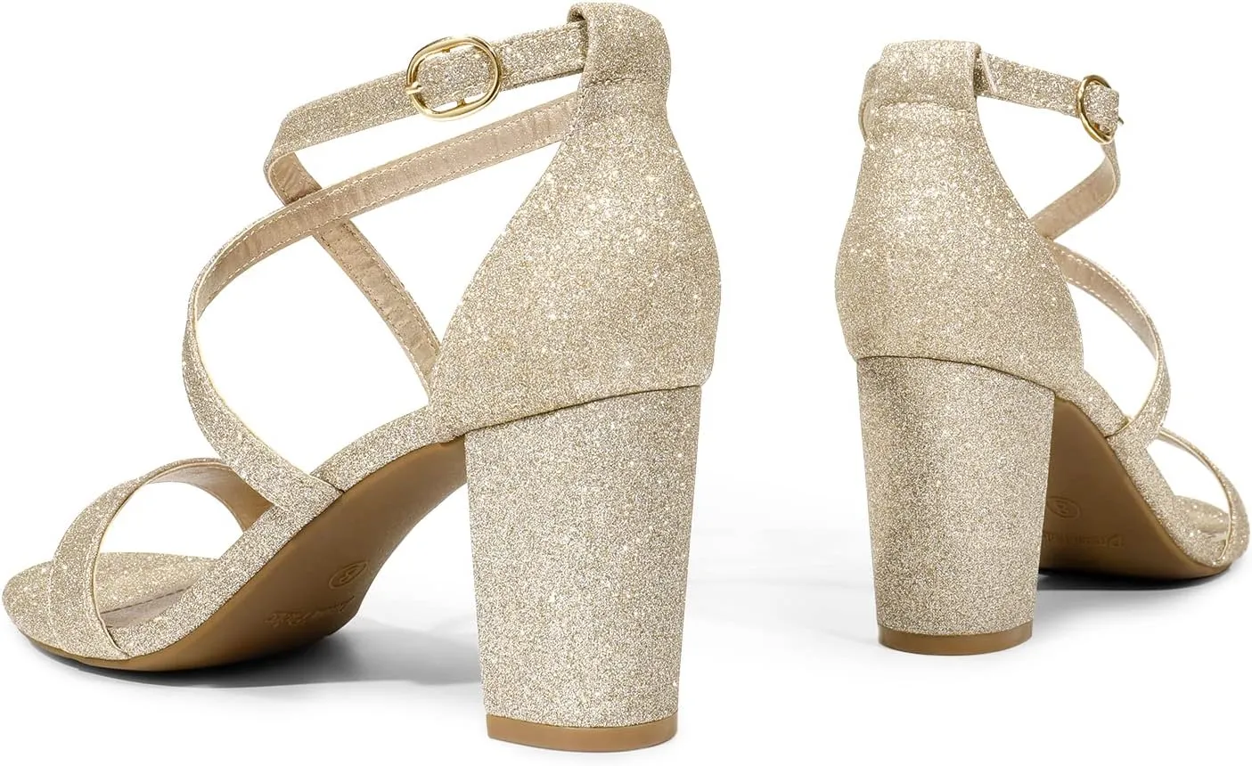 DREAM PAIRS Women’s Ankle Strap Dress Low Chunky Block Open Toe Heel Sandals for Party Wedding