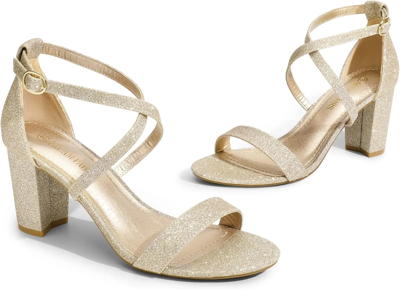 DREAM PAIRS Women’s Ankle Strap Dress Low Chunky Block Open Toe Heel Sandals for Party Wedding