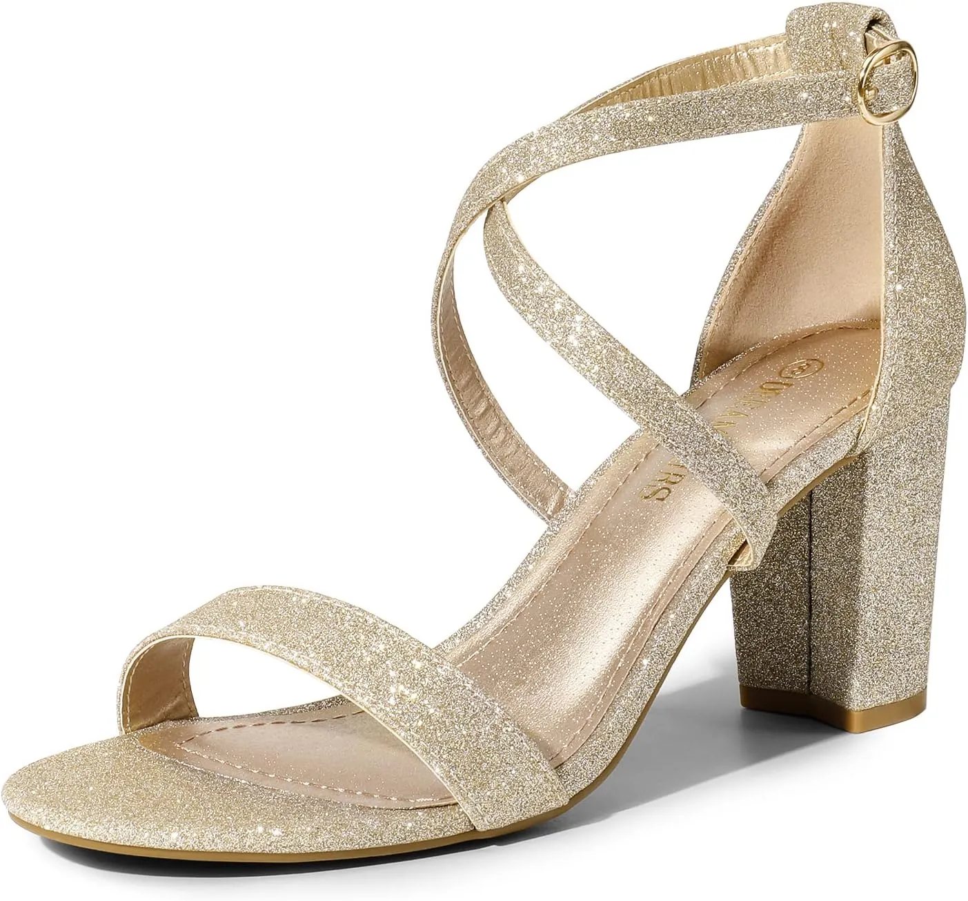 DREAM PAIRS Women’s Ankle Strap Dress Low Chunky Block Open Toe Heel Sandals for Party Wedding
