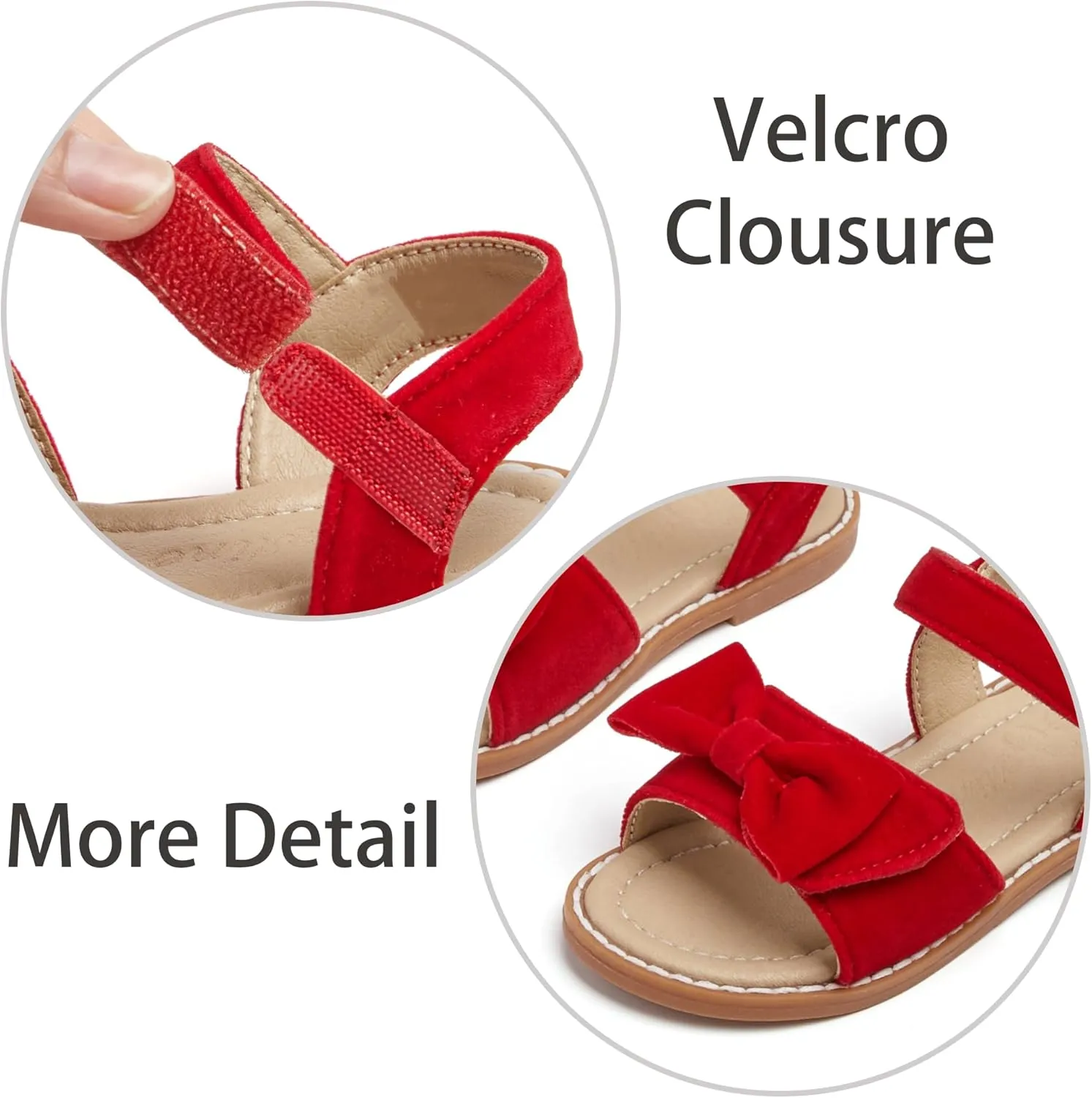 ESTINE Toddler/Little Kid Girls Bow Open Toe Flat Evening Dress Sandals