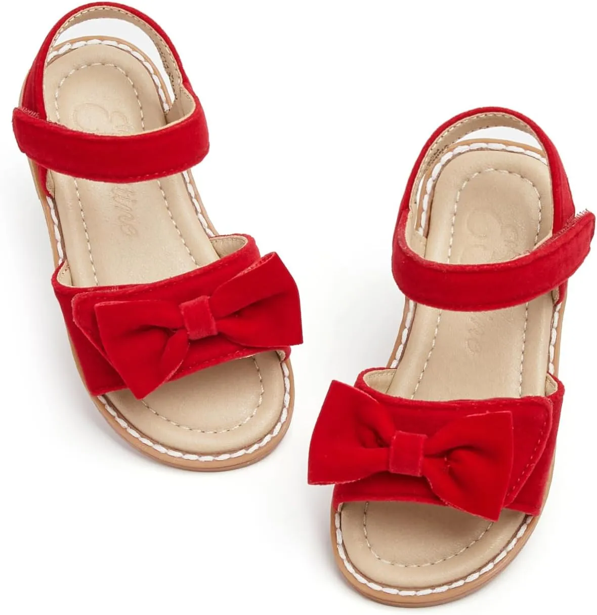 ESTINE Toddler/Little Kid Girls Bow Open Toe Flat Evening Dress Sandals