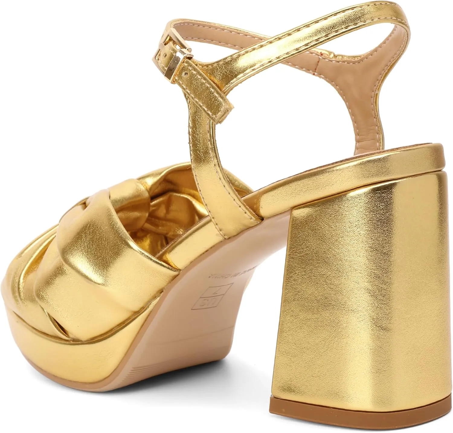 Esvowido Chunky Platform Heels for Women Open Toe Bow Heels with Ankle Strap Wedding Party Office Summer Sandals