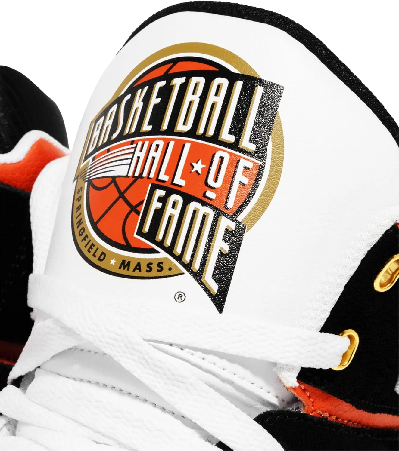 Ewing PATRICK ATHLETICS 33 HI x Basketball Hall of Fame Orange/Black/Gold – Premium Retro Sneakers with Iconic Hall of Fame Details
