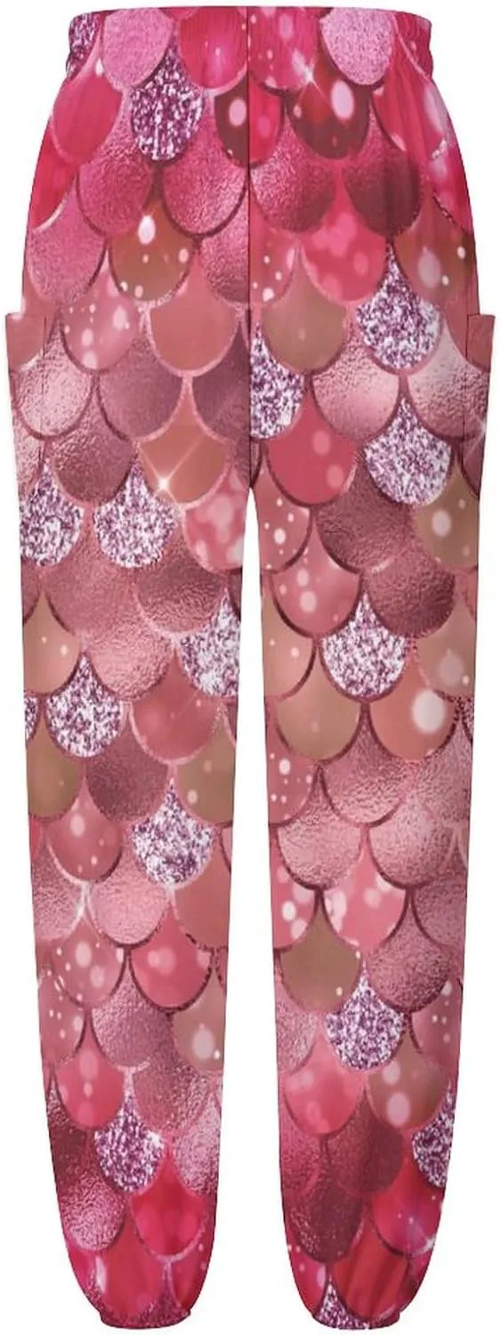 Fish Scales Pattern Yoga Bloomers Womans Hippie Harem Pant Beach Pants Elastic Gym Leggings Loose Casual Sweatpants