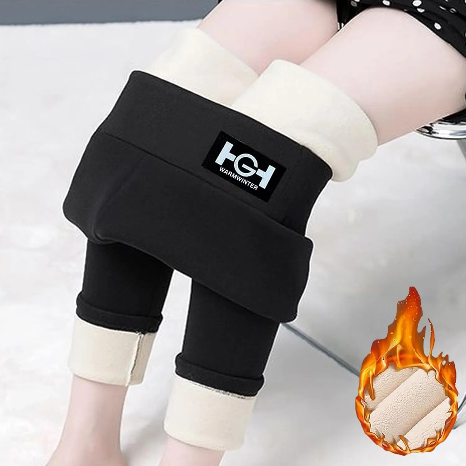 Fleece Lined Leggings Women Warm Winter High Waist Tights Stretchy Soft Thermal Sherpa Pants