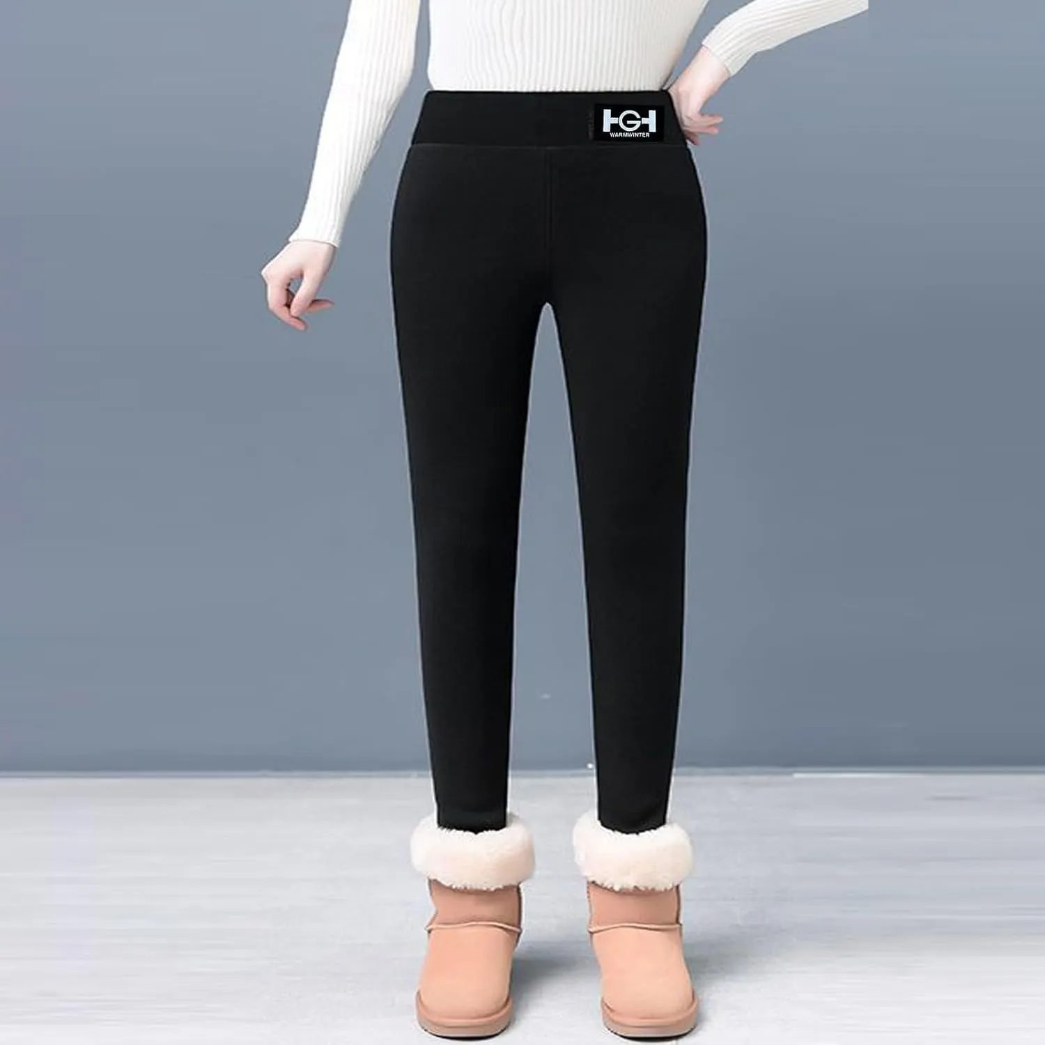 Fleece Lined Leggings Women Warm Winter High Waist Tights Stretchy Soft Thermal Sherpa Pants