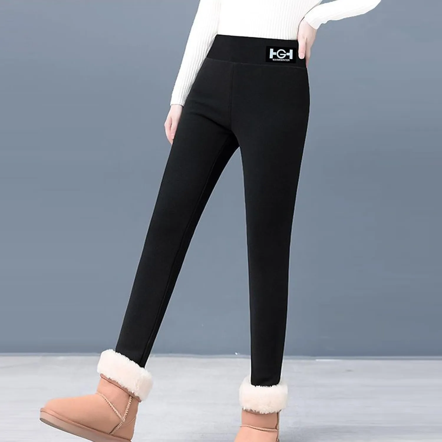 Fleece Lined Leggings Women Warm Winter High Waist Tights Stretchy Soft Thermal Sherpa Pants