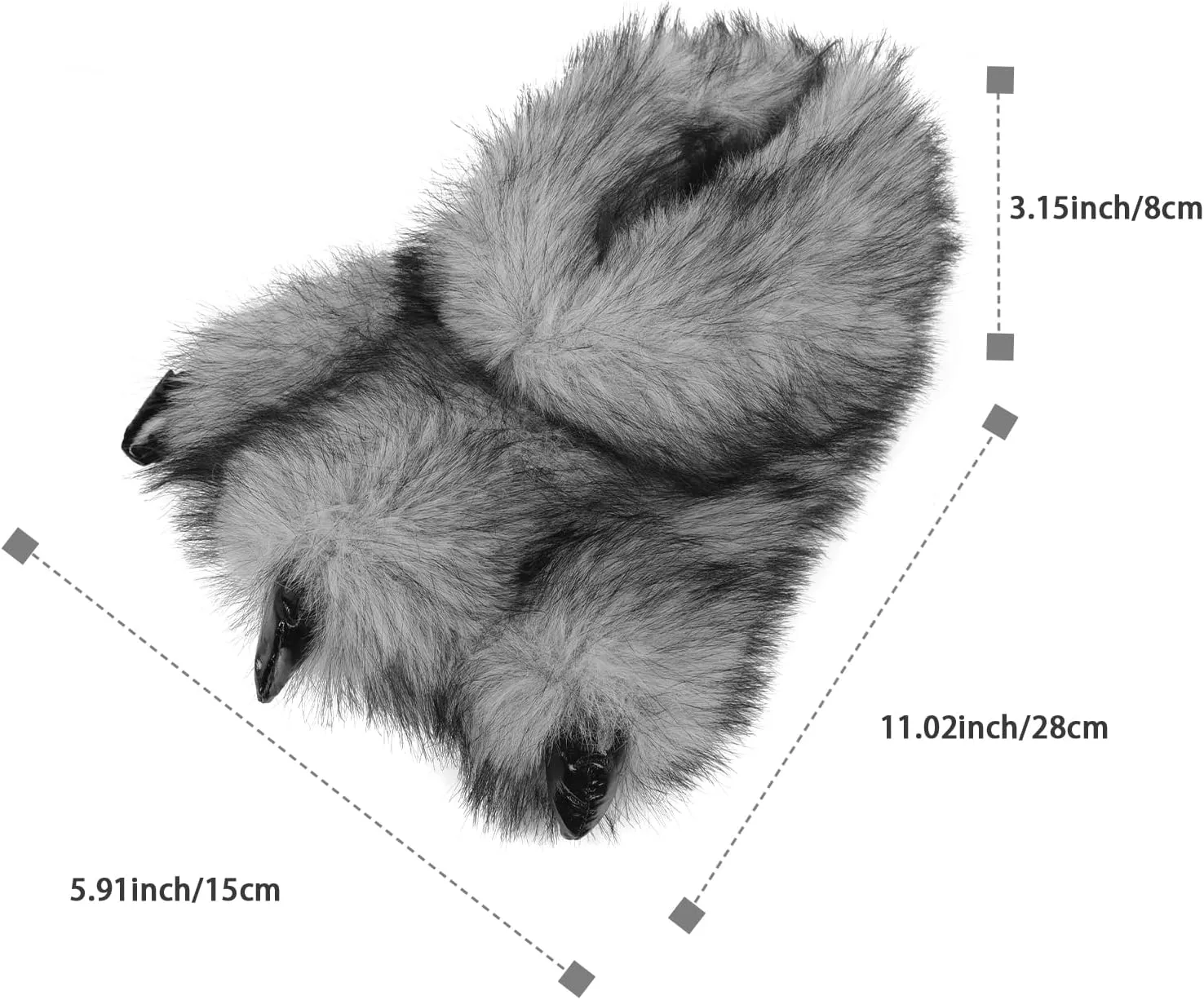 Fuzzy Faux Fur Claw Slippers Men Women Teens Animal Bear Wolf Dinosaur Paw Slippers Ankle Boots Halloween Costume Footwear Winter Thermal Padded Indoor Slip-On Slippers Shoes Foot Warmer