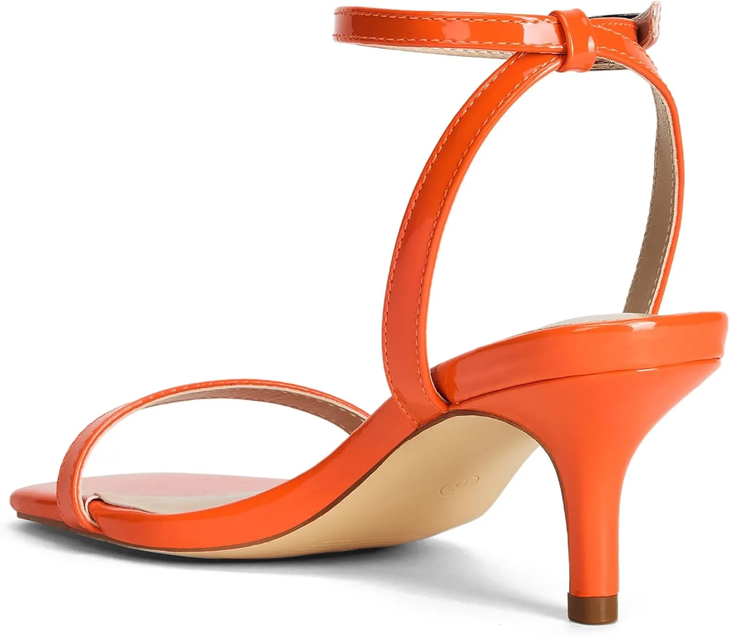 GENSHUO Square Open Toe Ankle Strap Heels Sexy Strappy Women Stiletto Heeled Sandals