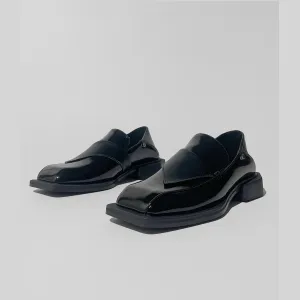 Geometric Square-Toe Loafers