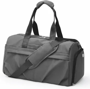 Gym Bag for Men Duffle Bag with Shoe Compartment Yoga Mat Bag Sports Workout Bag Weekend Overnight Bag, Grey